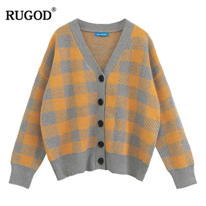 RUGOD Vintage Fashion Plaid Women Cardigans Casual Loose Sweet Women Sweaters Knitted Warm Winter Clothes pull femme hiver
RUGOD Vintage Fashion Plaid Women Cardigans Casual Loose Sweet Women Sweaters Knitted Warm Winter Clothes pull femme hiver