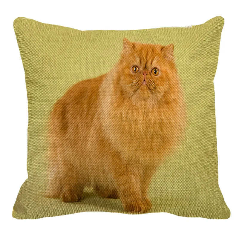 XUNYU льняной чехол для подушки с персидским котом квадратный декоративный дивана