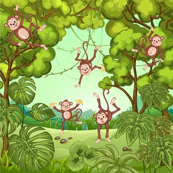 Tropical Jungle Background For Photography Brown Monkey Green Trees Leaves Backdrop For Children Birthday Party Photo Props
Tropical Jungle Background For Photography Brown Monkey Green Trees Leaves Backdrop For Children Birthday Party Photo Props