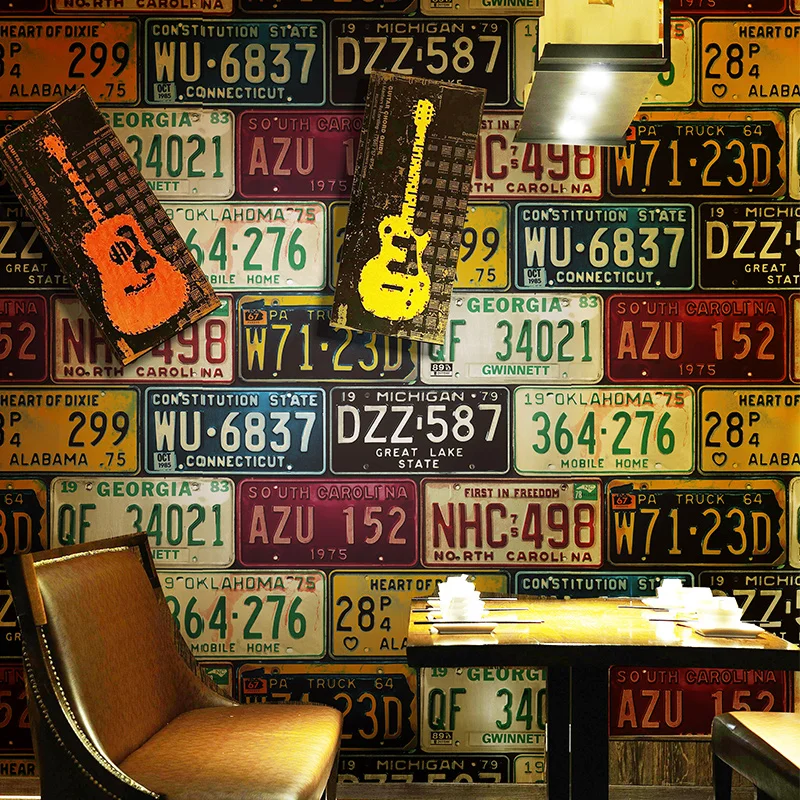 PVC Wallpaper 3D Plate Number Iron Sheet Retro Creative Background Wall Covering Restaurant Cafe Bar Waterproof Vinyl Wall Paper
PVC Wallpaper 3D Plate Number Iron Sheet Retro Creative Background Wall Covering Restaurant Cafe Bar Waterproof Vinyl Wall Paper