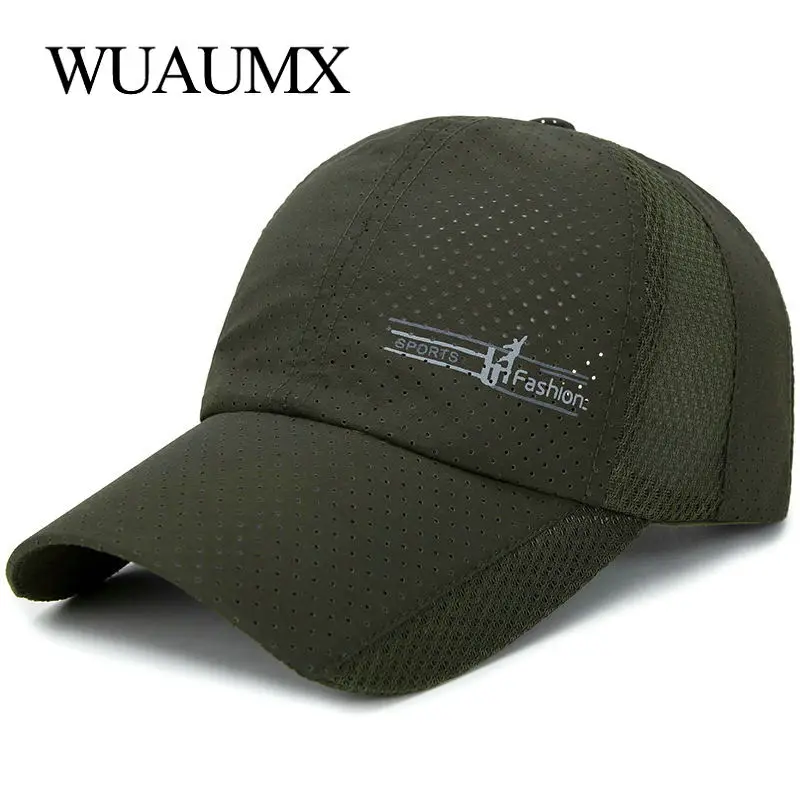Wuaumx Fashion Quick drying Spring Summer Baseball Caps Men Women Outdoor Sports Snapback Cap Mesh Breathable Sun Hat Wholesale
Wuaumx Fashion Quick drying Spring Summer Baseball Caps Men Women Outdoor Sports Snapback Cap Mesh Breathable Sun Hat Wholesale
