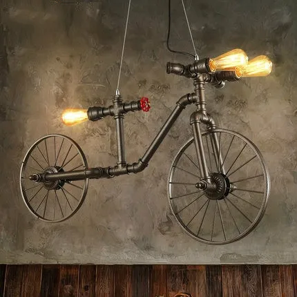 American Style Bicycle Vintage Pendant Lights Loft Industrial Handing Lamp Water Pipe Light Fixtures E27 220V For Decor
American Style Bicycle Vintage Pendant Lights Loft Industrial Handing Lamp Water Pipe Light Fixtures E27 220V For Decor