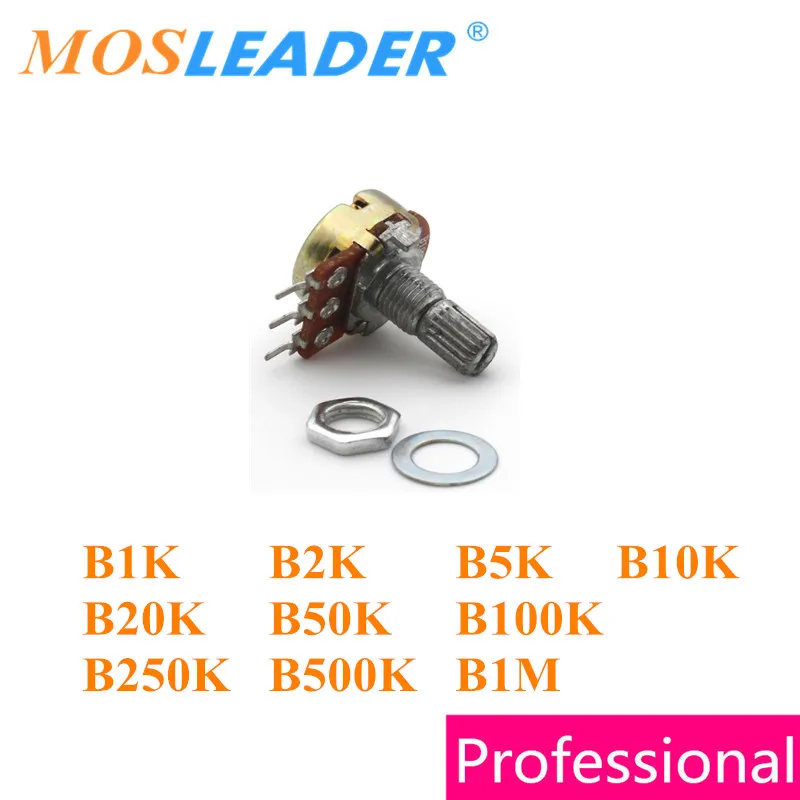 Mosleader WH148 Series 3pins 100PCS B1K B2K B5K B10K B20K B50K B100K B250K B500K B1M With nuts Chinese High quality
Mosleader WH148 Series 3pins 100PCS B1K B2K B5K B10K B20K B50K B100K B250K B500K B1M With nuts Chinese High quality