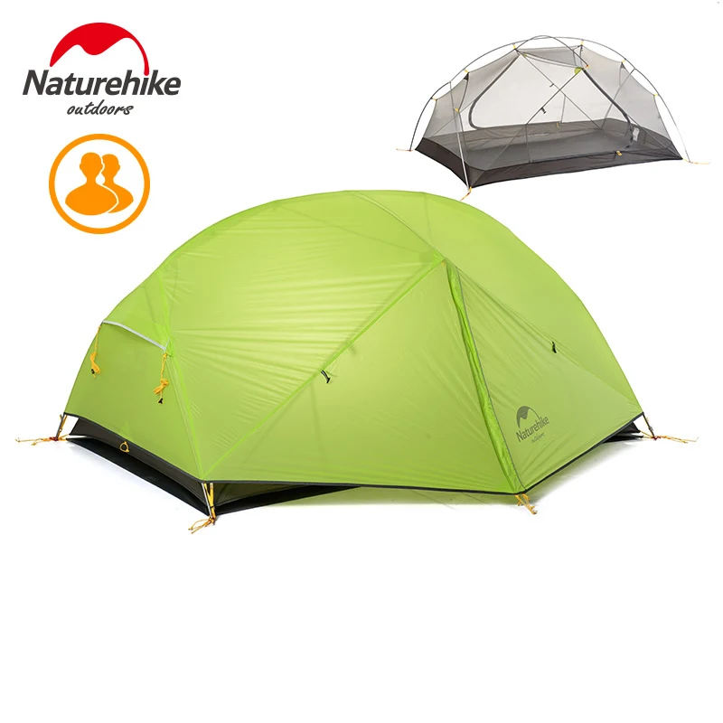 Палатка Naturehike туристическая 3-х сезонная нейлон 20D двухслойная водонепроницаемая