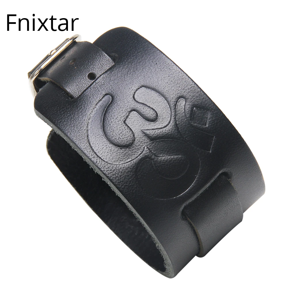 Fnixtar New Fashion Men Jewelry Leather Bracelets for Men Women OM Sign Length Brown Leather Birthday Best Gift Wholesale
Fnixtar New Fashion Men Jewelry Leather Bracelets for Men Women OM Sign Length Brown Leather Birthday Best Gift Wholesale