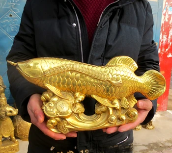 38CM large Huge home Porch lobby efficacious Protection efficacious Mascot thriving business Gold Dragon Fish Arowana FENG SHUI
38CM large Huge home Porch lobby efficacious Protection efficacious Mascot thriving business Gold Dragon Fish Arowana FENG SHUI