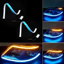 45cm Flexible Car DRL Running Turn Signal White Amber LED Flowing Bar Silicone Daytime Running Light Headlight Strip Car Styling
45cm Flexible Car DRL Running Turn Signal White Amber LED Flowing Bar Silicone Daytime Running Light Headlight Strip Car Styling