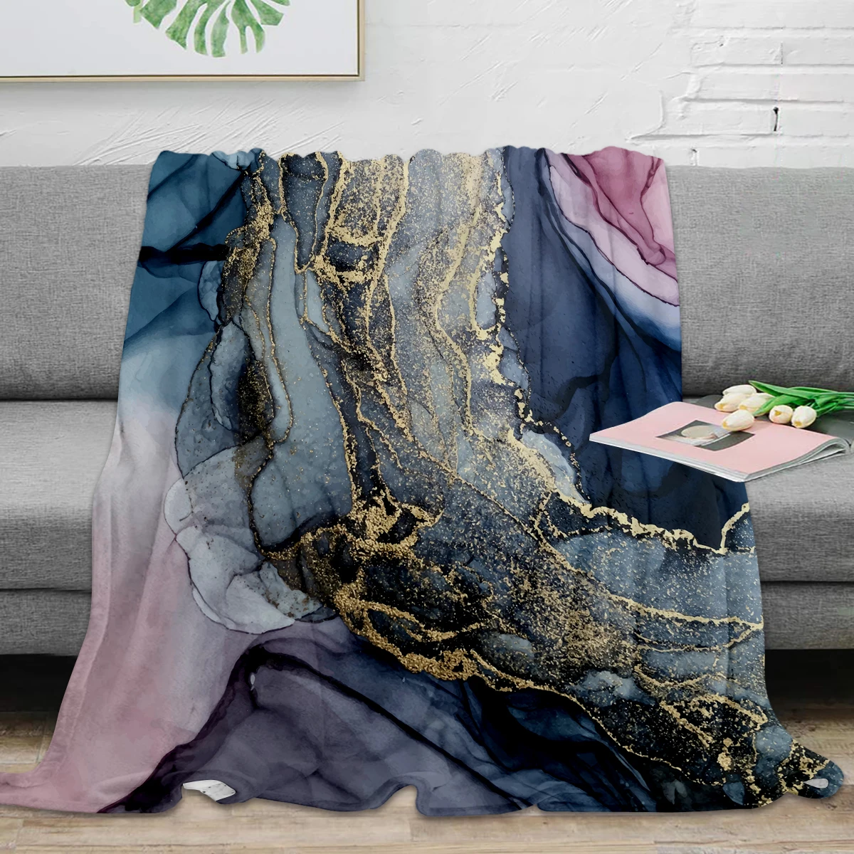 BIGHOUSES Throw Blanket Blush Payne's Gray and Gold Metallic Abstract Throw Blanket Warm Microfiber Blanket
BIGHOUSES Throw Blanket Blush Payne's Gray and Gold Metallic Abstract Throw Blanket Warm Microfiber Blanket