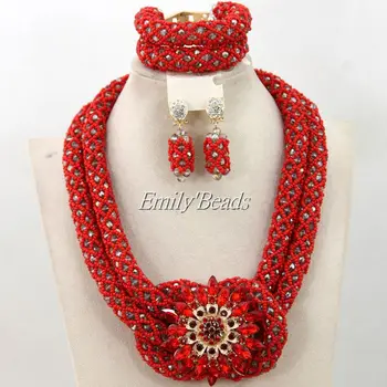Red Costume African Beads Necklaces Jewelry Set Handmade Nigerian Wedding African Crystal Beads Set Free Shipping AIJ059
Red Costume African Beads Necklaces Jewelry Set Handmade Nigerian Wedding African Crystal Beads Set Free Shipping AIJ059
