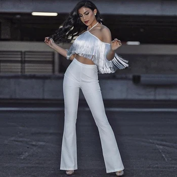 Adyce 2020 New Summer Women Club Bandage Sets White Tops&Pant 2 Two Pieces Sets Tassel Off Shoulder Celebrity Evening Party Sets
Adyce 2020 New Summer Women Club Bandage Sets White Tops&Pant 2 Two Pieces Sets Tassel Off Shoulder Celebrity Evening Party Sets