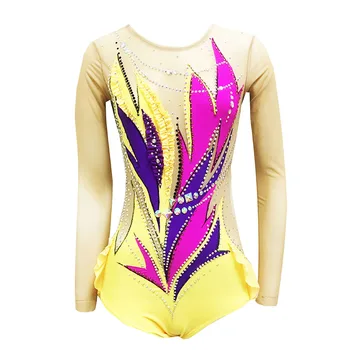 

Blue Artistic Gymnastics Competition Gymnastics Leotard Kids Performances Leotards Custom Style and Size