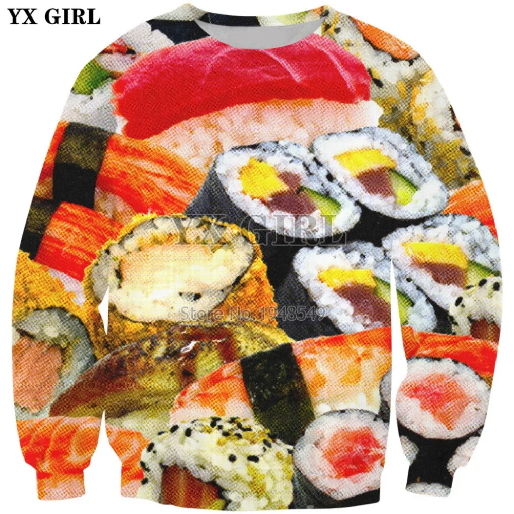 YX GIRL Drop shipping 2018 New Fashion Crewneck Sweatshirt Sushilove food 3d Print Men's Women's Casual Long sleeve Pullover
YX GIRL Drop shipping 2018 New Fashion Crewneck Sweatshirt Sushilove food 3d Print Men's Women's Casual Long sleeve Pullover