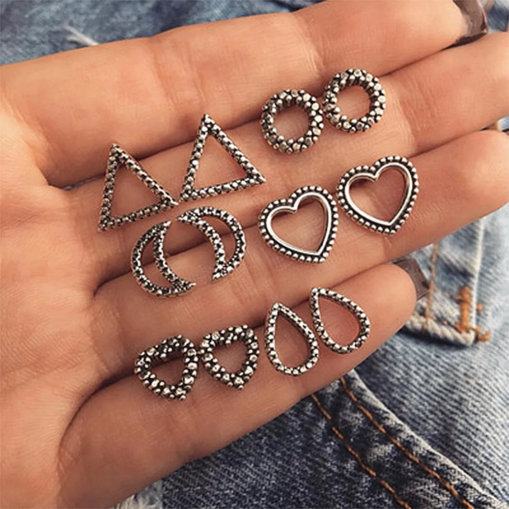 KISSWIFE 6 Pairs /Set Heart Wings Leaf Unique Design Vintage Small Stud Earrings Set For Women Punk Geometric Animal Earring
KISSWIFE 6 Pairs /Set Heart Wings Leaf Unique Design Vintage Small Stud Earrings Set For Women Punk Geometric Animal Earring