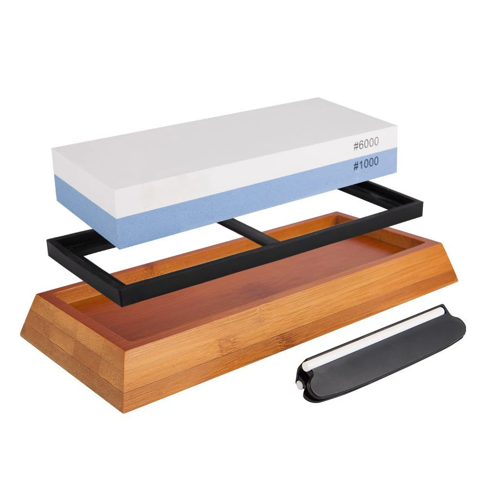 Knife Sharpening Stone Whetstone Professional 1000/6000 Grit Stone Knife Sharpener Grinting Stone Bamboo Base Angel Guide Holder
Knife Sharpening Stone Whetstone Professional 1000/6000 Grit Stone Knife Sharpener Grinting Stone Bamboo Base Angel Guide Holder