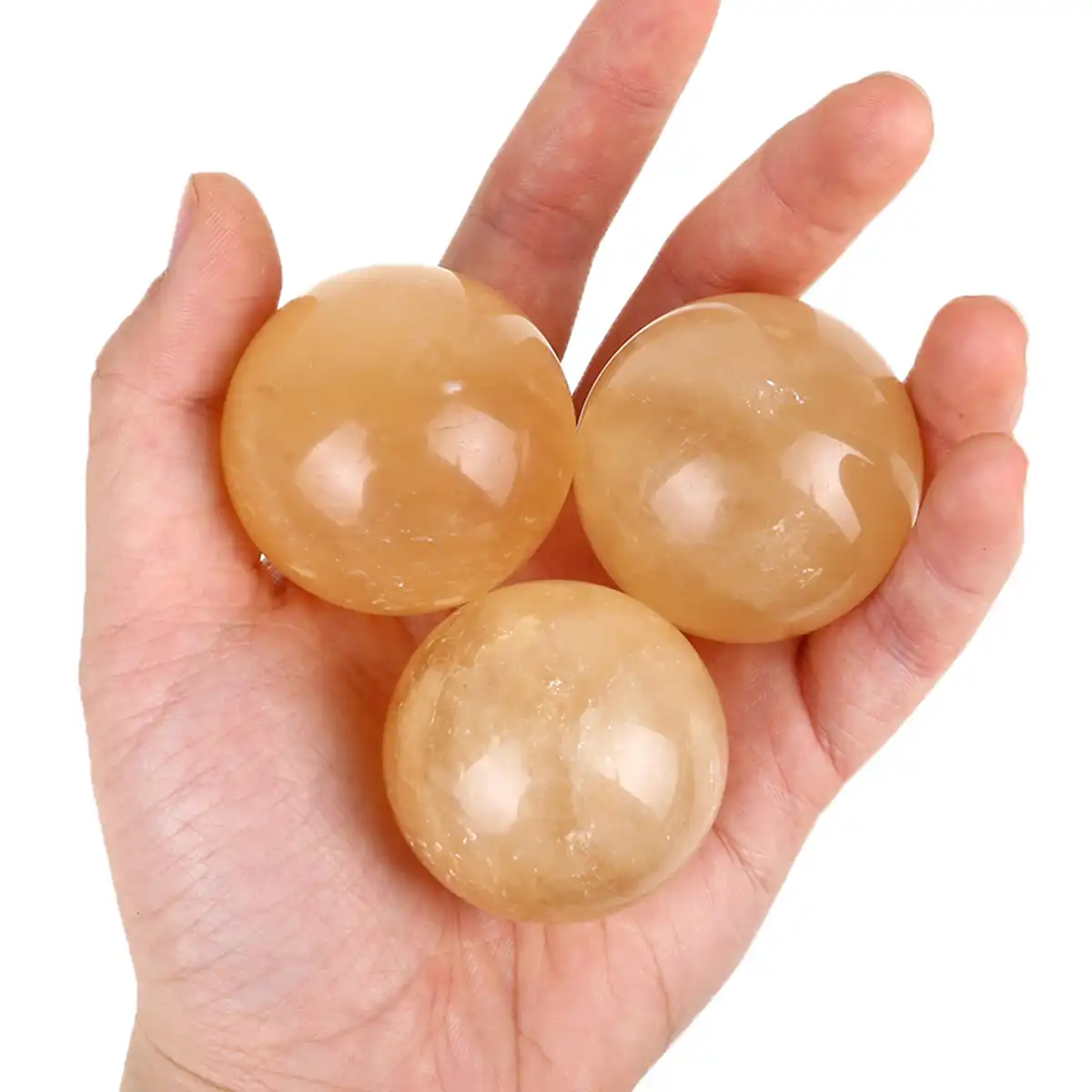 natural luck citrine quartz crystal sphere ball healing gemstone