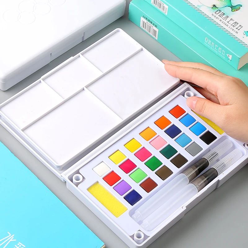 Dropshipping 12/24/36Colors Bright Solid Water Color Set With Water brush Portable Watercolor Pigment Set Art Supplies
Dropshipping 12/24/36Colors Bright Solid Water Color Set With Water brush Portable Watercolor Pigment Set Art Supplies