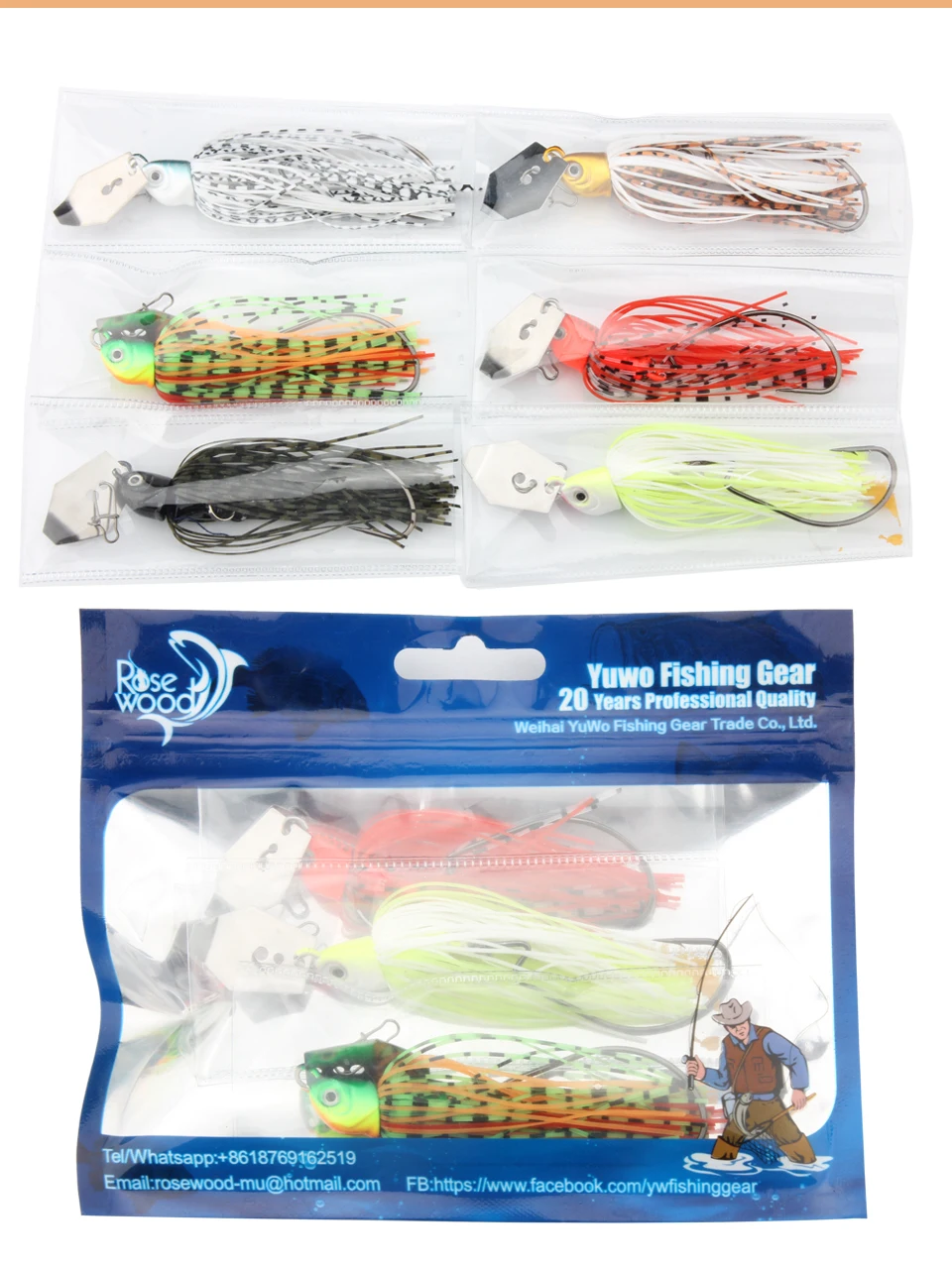 RoseWood 1PCS Buzz Bait Fishing Lure 14g Lead Head Metal Spoons, Soft Elastic Silicone Skirt Spinner Bait Lures For Bass Fishing (8)