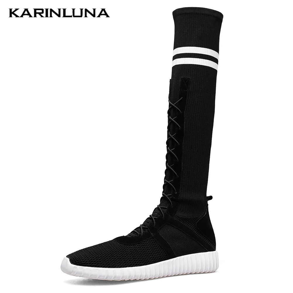 Fashion INS Hot knitting cow suede women's Shoes Woman Boots Female Stretch sock boots Black Red Knee High Boots Woman Shoes
Fashion INS Hot knitting cow suede women's Shoes Woman Boots Female Stretch sock boots Black Red Knee High Boots Woman Shoes