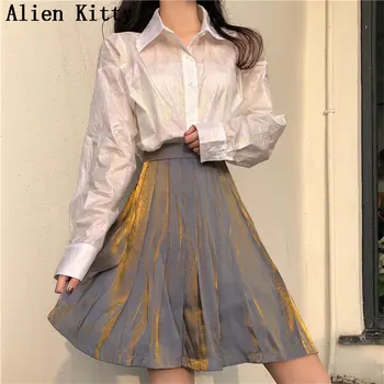 Alien Kitty Korea Stylish A-Line Fashion Pleated 2019 Summer Retro Fresh High Elastic Waist Simple Casual Women Plus Short Skirt
Alien Kitty Korea Stylish A-Line Fashion Pleated 2019 Summer Retro Fresh High Elastic Waist Simple Casual Women Plus Short Skirt