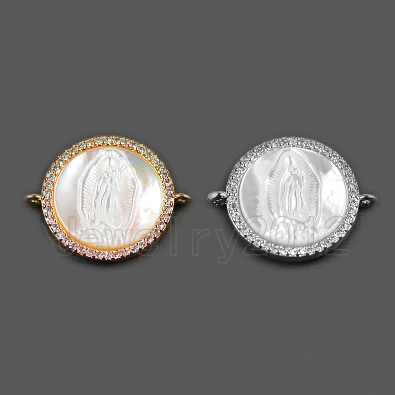 5Pcs/Lot Virgin Mary Shell Pearl 18x22mm Zircon Gem stones Micro Pave Bracelet Connector Charm Beads Diy Wholesale
5Pcs/Lot Virgin Mary Shell Pearl 18x22mm Zircon Gem stones Micro Pave Bracelet Connector Charm Beads Diy Wholesale