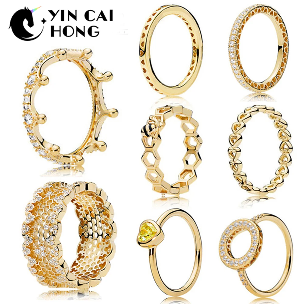YCH 100% 925 Sterling Silver 1:1 Glamour 18K Gold Shining Series Magic Crown Hollow Ring Honeycomb Honey Ring Women Original
YCH 100% 925 Sterling Silver 1:1 Glamour 18K Gold Shining Series Magic Crown Hollow Ring Honeycomb Honey Ring Women Original