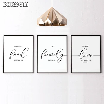 Nordic Minimalist Canvas Poster Printing Bless The Food Before Us Kitchen Wall Art Painting Housewarming Gift Dining Room Decor 
Nordic Minimalist Canvas Poster Printing Bless The Food Before Us Kitchen Wall Art Painting Housewarming Gift Dining Room Decor