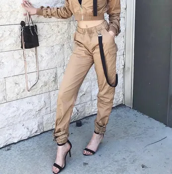 2019 Summer Women Streetwear High Waist Pencil Pants Pockets Elastic Waist Patchwork Pleated Cargo Pants
2019 Summer Women Streetwear High Waist Pencil Pants Pockets Elastic Waist Patchwork Pleated Cargo Pants