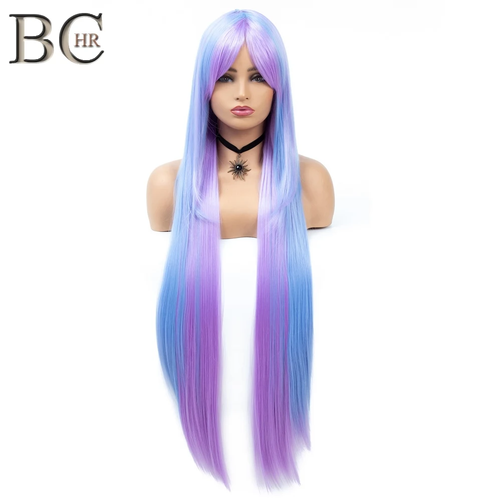 BCHR 32inch Cosplay Wig Straight Long Wigs Blue mixed Purple Middle Part Ombre Synthetic Wigs for Halloween Party
BCHR 32inch Cosplay Wig Straight Long Wigs Blue mixed Purple Middle Part Ombre Synthetic Wigs for Halloween Party