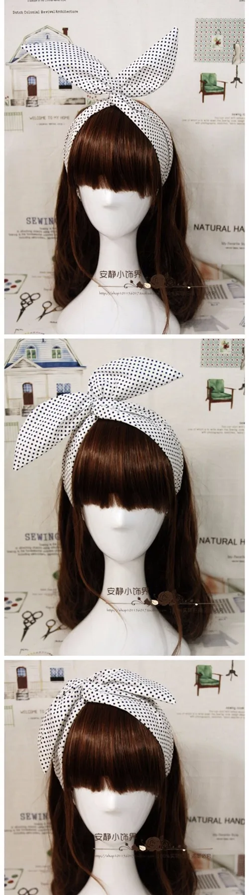 1950s women vintage rockabilly pinup polka dot print headband hairband hair scarf wrap bands accessories bandana bandeau bow 1950s women vintage rockabilly pinup polka dot print headband hairband hair scarf wrap bands accessories bandana bandeau bow