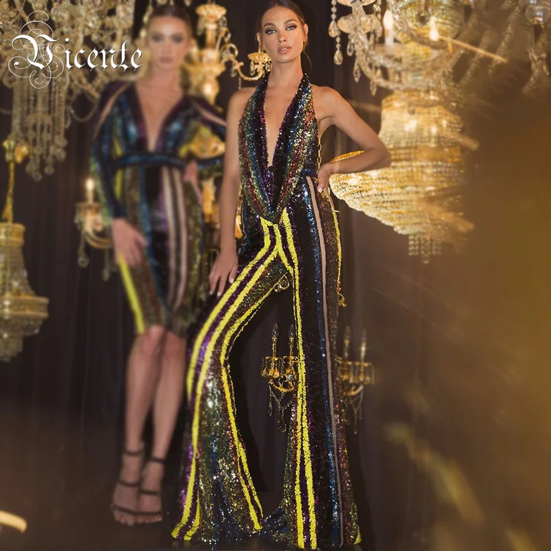 Vicente 2019 New Chic Multi Color Sequins Design Sexy V Neck Sleeveless Backless Celebrity Party Club Skinny Women Jumpsuit
Vicente 2019 New Chic Multi Color Sequins Design Sexy V Neck Sleeveless Backless Celebrity Party Club Skinny Women Jumpsuit