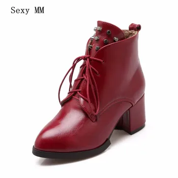 Spring Autumn Winter Women Ankle Boots Booties Square High Heels Shoes Woman Short Boots High Quality Plus Size 34-40 41 42 43
Spring Autumn Winter Women Ankle Boots Booties Square High Heels Shoes Woman Short Boots High Quality Plus Size 34-40 41 42 43