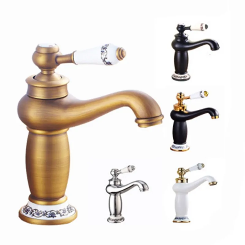 European copper faucet European antique hot/cold double basin mixed faucet blue and white porcelain tap
European copper faucet European antique hot/cold double basin mixed faucet blue and white porcelain tap