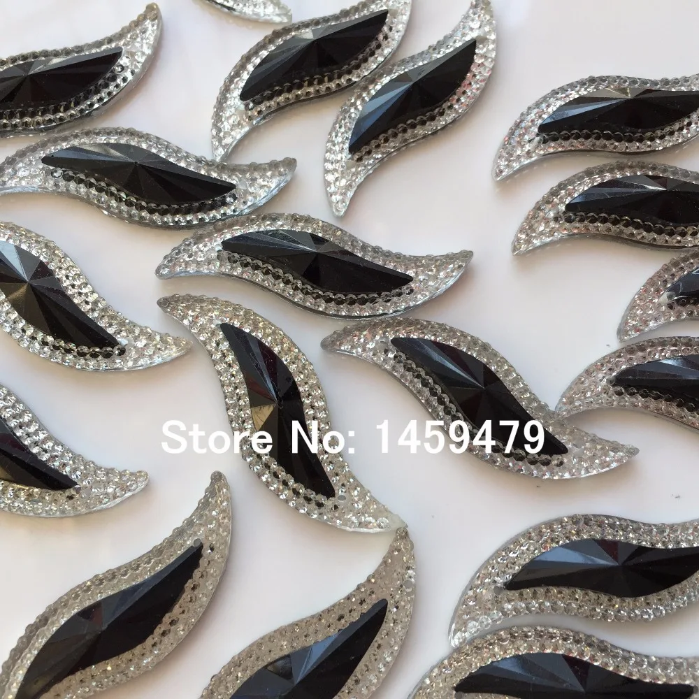 S Shape Acrylic Rhinestones Garment Accessories Used in the wedding dress shoes patch art Toy Hats 15x48mm Resin Black Color
S Shape Acrylic Rhinestones Garment Accessories Used in the wedding dress shoes patch art Toy Hats 15x48mm Resin Black Color