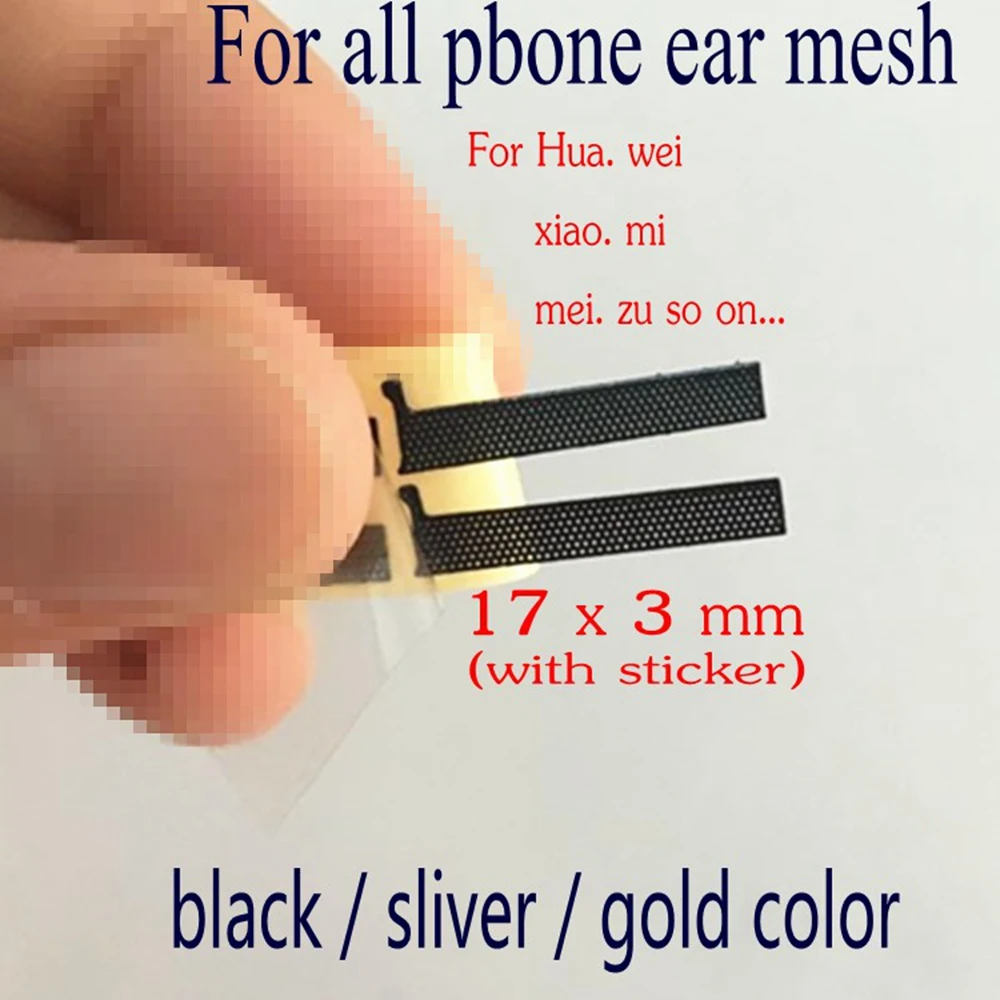 100pcs 17*3mm Adhesive Ear Speaker Earpiece Anti Dust Screen Mesh for huawei OPPO xiaomi Replacement for all phone ear mesh
100pcs 17*3mm Adhesive Ear Speaker Earpiece Anti Dust Screen Mesh for huawei OPPO xiaomi Replacement for all phone ear mesh