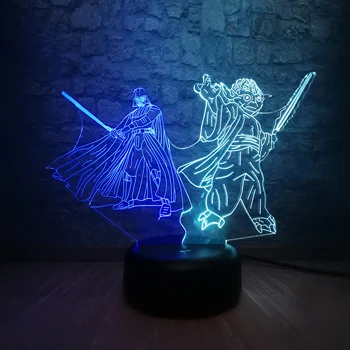 Star War Yoda Darth Vader Night Light 3D LED Mix Color Lamp for Children Baby Sleep Light Boy Gift Cartoon Kid Toys Base Light
Star War Yoda Darth Vader Night Light 3D LED Mix Color Lamp for Children Baby Sleep Light Boy Gift Cartoon Kid Toys Base Light