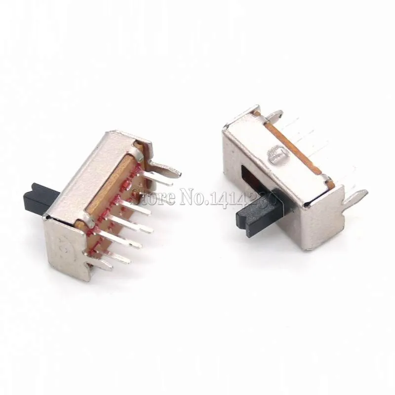 

10PCS SS23D07 8 PINS 3 Position 2P3T Toggle Switch Double Vertical Sliding Switch Handle Length 4MM Bracket