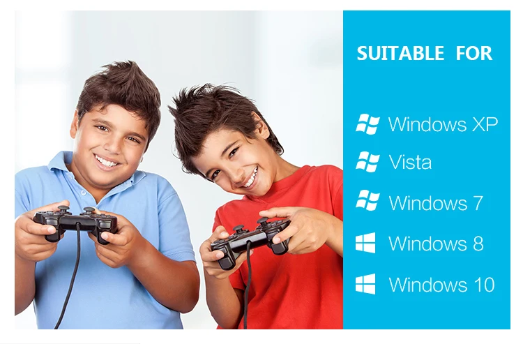Vibration Joystick Wired USB PC Controller For PC Computer Laptop For WinXP/Win7/Win8/Win10 For Vista Black Gamepad