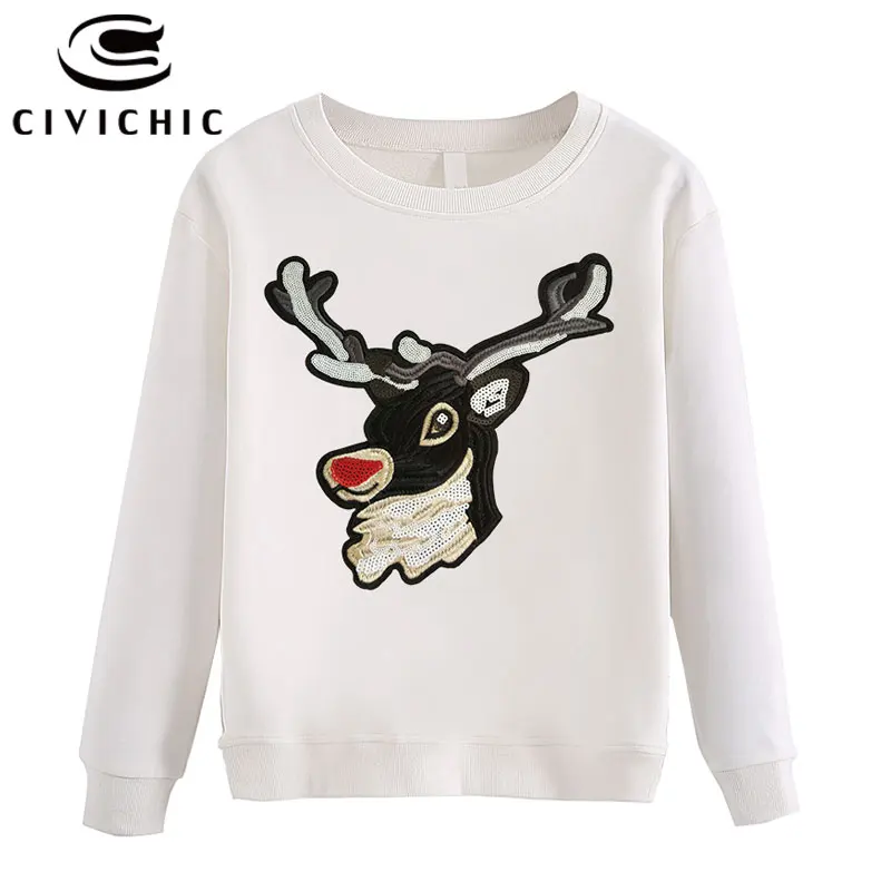 CIVI CHIC Hipster Deer Embroidery Women Hoodie Sequins Stitched Elk Pullover Streetsnap Loose Sweatshirt Thick Cotton Tops WHD17
CIVI CHIC Hipster Deer Embroidery Women Hoodie Sequins Stitched Elk Pullover Streetsnap Loose Sweatshirt Thick Cotton Tops WHD17