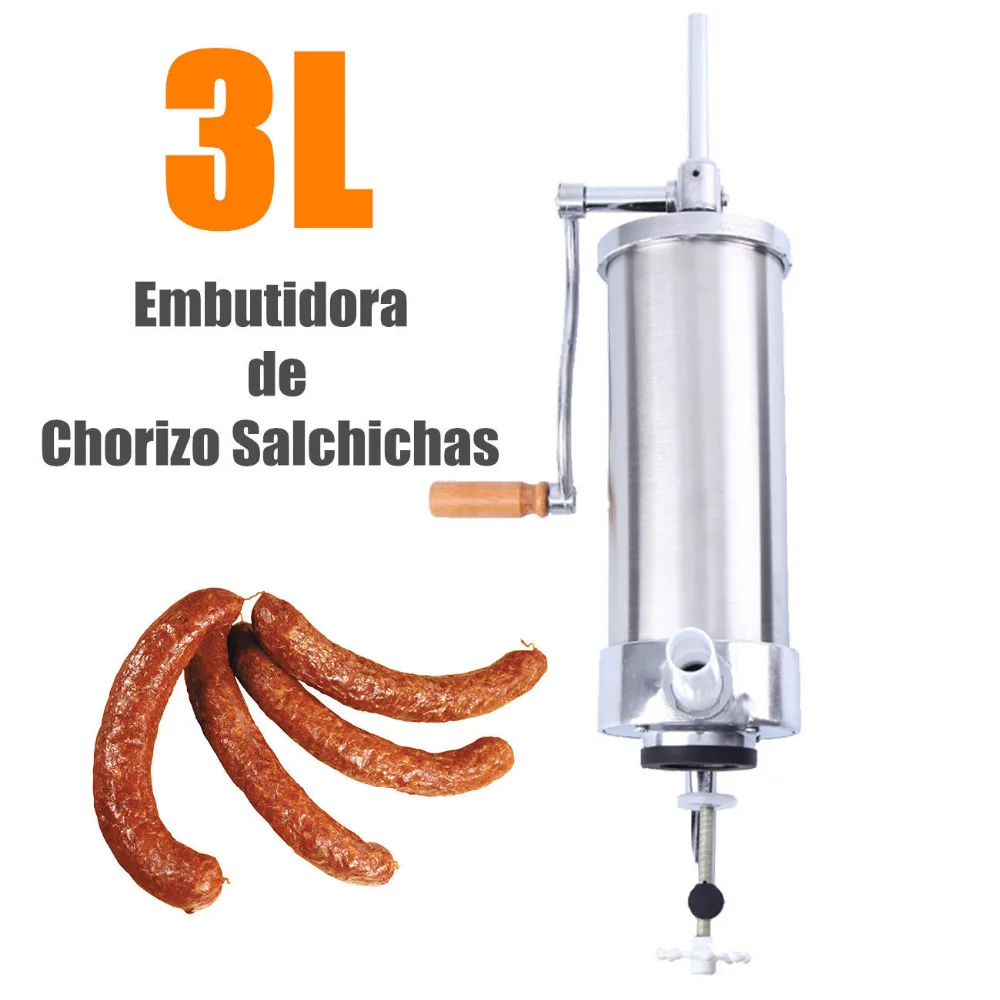 (Ship from Germany) 3L Commercial Sausage Stuffer Stainless Steel Filler Filling Machine Kitchen Meat Tool Tubes Sausage Maker 
(Ship from Germany) 3L Commercial Sausage Stuffer Stainless Steel Filler Filling Machine Kitchen Meat Tool Tubes Sausage Maker