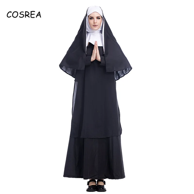 Movie The Nun Long Dresses Face Mask Helmet Head Wear Uniform Halloween Black Floor Length Women Female Costumes Cosplay
Movie The Nun Long Dresses Face Mask Helmet Head Wear Uniform Halloween Black Floor Length Women Female Costumes Cosplay