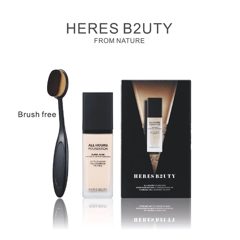 HERES B2UTY brush free Face Foundation Cream Base Makeup Liquid Concealer Waterproof Make Up Brand Natural Cosmetics
HERES B2UTY brush free Face Foundation Cream Base Makeup Liquid Concealer Waterproof Make Up Brand Natural Cosmetics