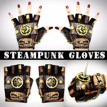 Steam punk Steampunk retro fashion thickening warm sheepskin Half Finger Gloves men stage performance props
Steam punk Steampunk retro fashion thickening warm sheepskin Half Finger Gloves men stage performance props