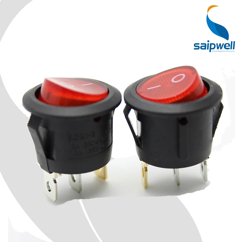 5pcs/lot AC 250V/6A 125A/10A 3 Pin ON-OFF Mini Round Boat Rocker Switch With Light,Bottom Switch KCD1-105N
5pcs/lot AC 250V/6A 125A/10A 3 Pin ON-OFF Mini Round Boat Rocker Switch With Light,Bottom Switch KCD1-105N