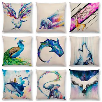 Hot Sale Animals Watercolor Art Painting Eagles Rhinos Deer Elk Peacock Wolf Lion Whale Elephant Bird Cushion Sofa Throw Pillow 
Hot Sale Animals Watercolor Art Painting Eagles Rhinos Deer Elk Peacock Wolf Lion Whale Elephant Bird Cushion Sofa Throw Pillow