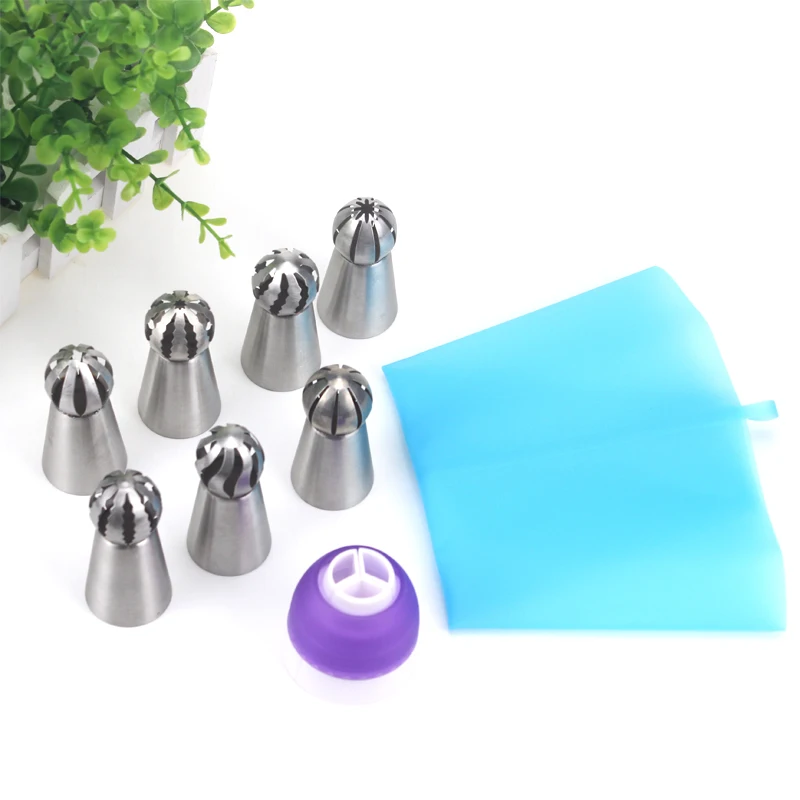 HADELI 9pcs/set New Arrival Russian Spherical Nozzle Tips Ball Nozzles Sphere Cream Stainless Steel decorating tips sets
HADELI 9pcs/set New Arrival Russian Spherical Nozzle Tips Ball Nozzles Sphere Cream Stainless Steel decorating tips sets