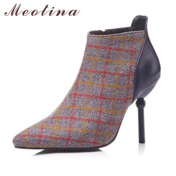 Meotina Ankle Boots High Heel Boots Shoes Women Winter Pointed Toe Stiletto Brand Design Gingham Short Boots Zipper Size 12 46
Meotina Ankle Boots High Heel Boots Shoes Women Winter Pointed Toe Stiletto Brand Design Gingham Short Boots Zipper Size 12 46