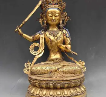 China Temple Bronze Copper Manjusri Bodhisattva Guan Yin Kwan-yin buddha Statue
China Temple Bronze Copper Manjusri Bodhisattva Guan Yin Kwan-yin buddha Statue