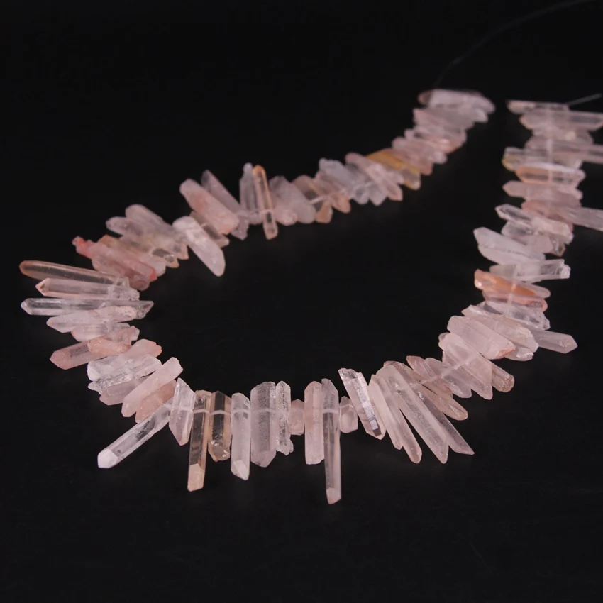 90-96pcs/strand Natural Light Pink Raw Crystal Point Pendants,Top Drilled Rough Quartz Stick Spike Loose Beads Jewelry Making
90-96pcs/strand Natural Light Pink Raw Crystal Point Pendants,Top Drilled Rough Quartz Stick Spike Loose Beads Jewelry Making