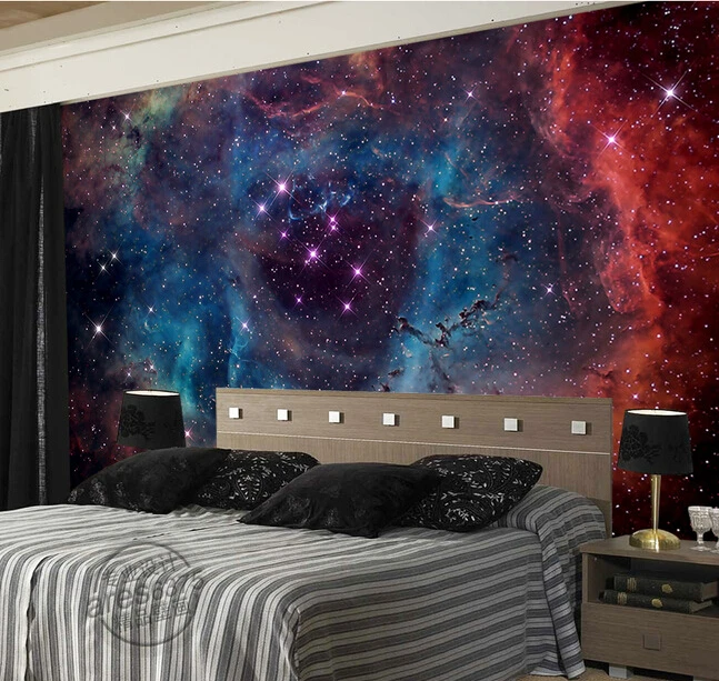 

Custom dream murals, the universe stars for KTV bar restaurant bedroom ceiling wall Embossed wallpaper papel DE parede