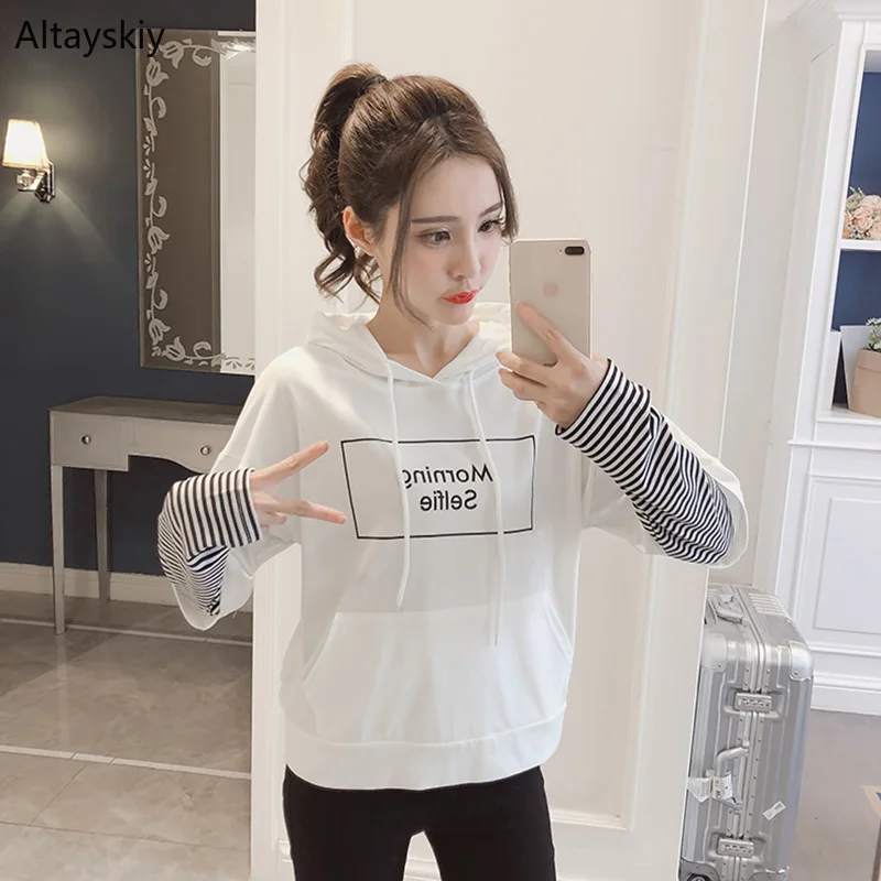 Hoodies Women Patchwork Letter Printed Loose Striped Retro Simple Korean Style Pullovers Womens Leisure Soft Sweatshirt Chic
Hoodies Women Patchwork Letter Printed Loose Striped Retro Simple Korean Style Pullovers Womens Leisure Soft Sweatshirt Chic